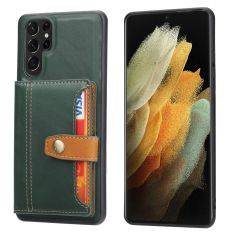 Samsung Galaxy S22 Ultra 5G - Læder Hardcover med multi kortholdere - Grøn