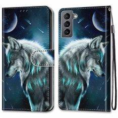 Samsung Galaxy S22 5G - Læder cover / pung - Printet design - Meteor/Ulv