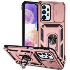 Samsung Galaxy A23 4G / 5G - Armor Slide Hybrid cover med Kickstand - Rosa guld