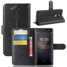 Sony Xperia XA2 - Læder cover / pung - Sort