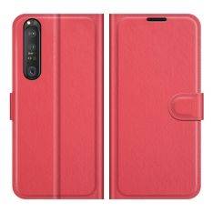 Sony Xperia 1 III 5G - Læder cover / pung - Rød