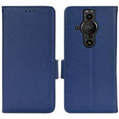 Sony Xperia Pro-I - Læder cover / pung - Mørkeblå