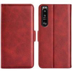 Sony Xperia 1 IV - Classic læder cover / pung - Rød