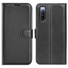 Sony Xperia 10 IV - Læder cover / pung - Sort