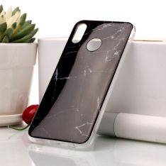 Huawei P20 Lite - MARBLE design gummi cover - Sort