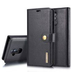 Huawei Mate 20 Lite - DG MING 2-i-1 Ægte læder cover/pung - Aftagelig - Sort
