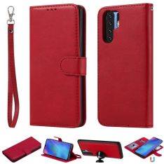 Huawei P30 Pro - Læder cover / pung 2-i-1 design - Aftagelig - Rød