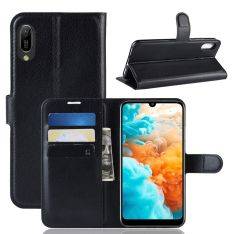 Huawei Y6 (2019) / Y6s (2019) - Læder flip cover / pung - Sort