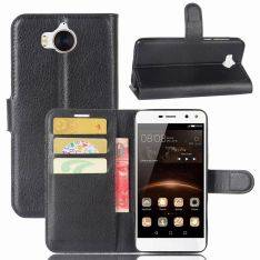 For Huawei Y5 / Y6 (2017) - Læder cover / pung - Sort