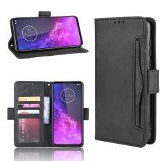 Motorola One Zoom - Læder cover / pung - Sort