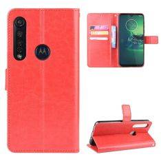 Motorola Moto G8 Plus - Læder cover / pung - Rød