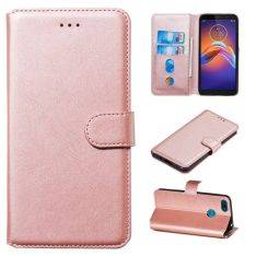 Motorola E6 Play - Læder pung / cover - Rosa guld