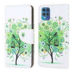 Motorola G100 - Læder cover/ pung - Printet Design - Træ