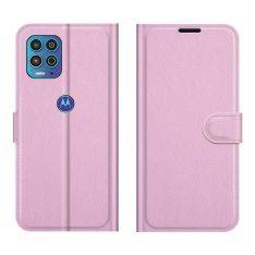 Motorola G100/Edge S - Læder cover / pung - Pink