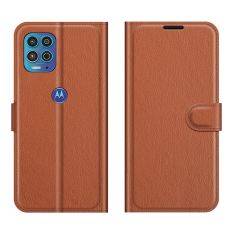 Motorola G100/Edge S - Læder cover / pung - Brun