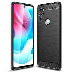 Motorola Moto G60S - Gummi cover - Børstet design - Sort