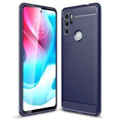 Motorola Moto G60S - Gummi cover - Børstet design - Blå