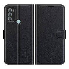 Motorola G60s - Læder cover / pung - Sort