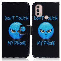 Motorola E20/E30/E40 - Læder cover / pung - Printet Design - Don´t Touch My Phone