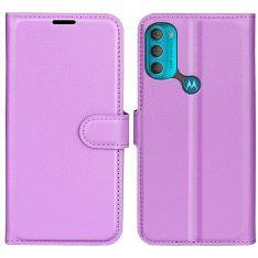 Motorola Moto G71 5G - Læder cover / pung - Lilla