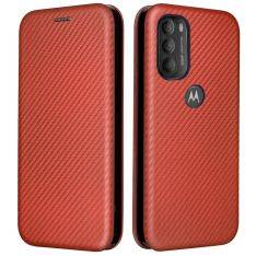 Motorola G71 5G - Flip cover med kortholder - Børstet Design - Orange