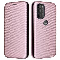 Motorola G71 5G - Flip cover med kortholder - Børstet Design - Rosa guld