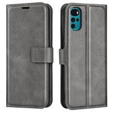Motorola G22 - Classic læder cover / pung - Grå