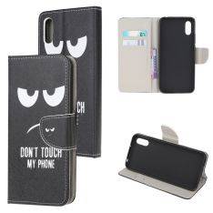 Xiaomi Redmi 9A - Læder cover / pung - Printet Design - Dont Touch My Phone