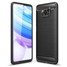 Xiaomi Poco X3 NFC / Poco X3 / Poco X3 Pro - Fleksibel gummi cover - Børstet design - Sort