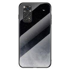 Xiaomi Redmi Note 11 4G/Note 11s 4G - Hybrid cover m/bagside af hærdet glas - Halvmåne stjernehimmel