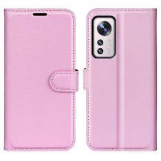 Xiaomi 12 Pro - Læder cover / pung - Pink