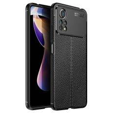 Xiaomi Poco X4 Pro 5G - Gummi cover - Læder design - Sort