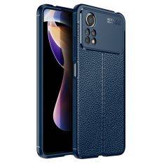 Xiaomi Poco X4 Pro 5G - Gummi cover - Læder design - Blå