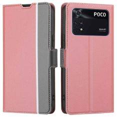 Xiaomi Poco M4 Pro 4G - Slim læder cover / pung - Pink