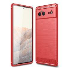 Google Pixel 6 - Gummi cover - Børstet design - Rød