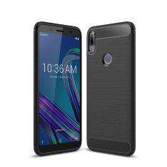 Asus Zenfone Max Pro (M1) - Gummi cover/etui i Børstet Design - Sort