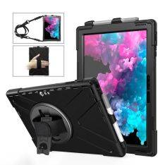 Microsoft Surface Pro 7/6/5/4 - X-Shape Hybrid cover med Kickstand og skulderrem - Sort