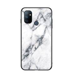 OnePlus Nord N100 - Hybrid cover med bagside af hærdet glas - Hvid