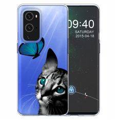 OnePlus 9 Pro - Gummi cover i Printet Design - Sommerfugl & Kat