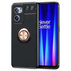 OnePlus Nord CE 2 5G - Gummi cover med Kickstand - Sort/rosa guld