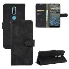 Nokia 2.4 - Classic læder cover / pung - Sort