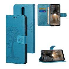 Nokia 2.4 - Læder cover / pung - Printet design - Blå