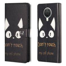 Nokia G10/G20 - Læder cover pung - Printet design - Sorte katte