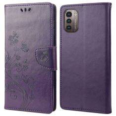 Nokia G11/G21 - Læder cover / pung - Printet design - Lilla