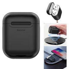 Apple AirPods (2019/2016) - BASEUS silikone beskyttelses cover til opladerbox - Sort