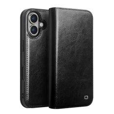 iPhone 16 Plus - QIALINO "Classic" ægte læder cover / pung - Sort