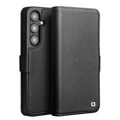 Samsung Galaxy S24 Plus - QIALINO slim Classic ægte læder cover - Sort