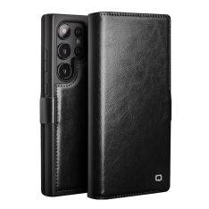 Samsung Galaxy S24 Ultra - QIALINO Classic Slim ægte læder cover - Sort