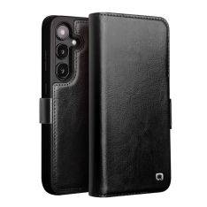 Samsung Galaxy S24 Plus - QIALINO Classic Slim ægte læder cover - Sort