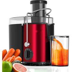 Royalty Line Slowjuicer 700W / 2 Hastigheder - Med Juicebeholder - Rød/sort